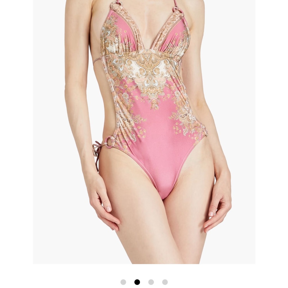 Pink and Gold One-Piece Swimsuit